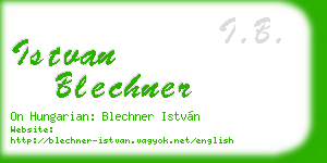 istvan blechner business card
